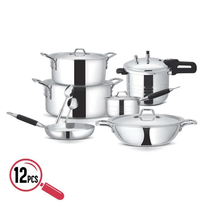 12 Pieces Mirror Polish Brilliant Cookware Sets | SmartCrockery.pk